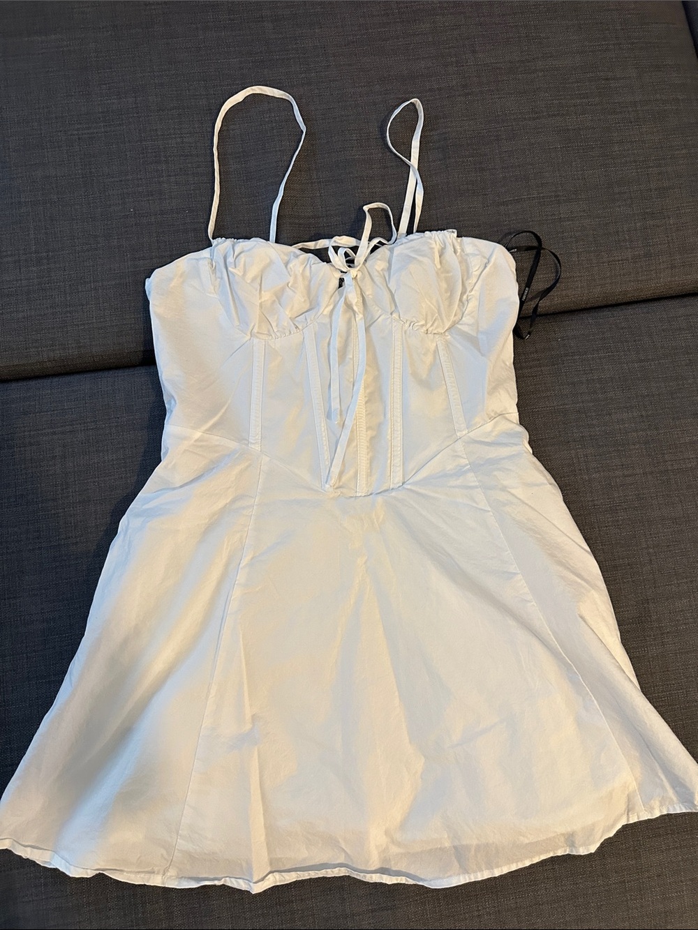 Forever 21 White Bustier Spaghetti-Strap Mini Dress